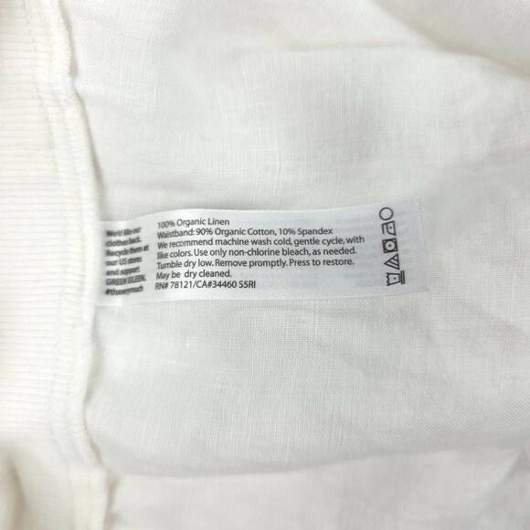 EILEEN FISHER 100% Linen Straight Leg Beach Pants White Beachy Lagenlook Minimal - Picture 10 of 10